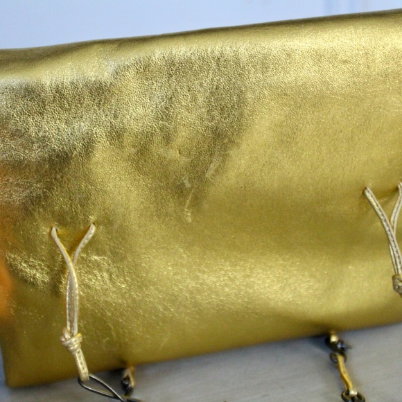 VINTAGE Late 1990s - 2000s Prada Lambskin Fold-over Chain Bag - Picture 10 of 10